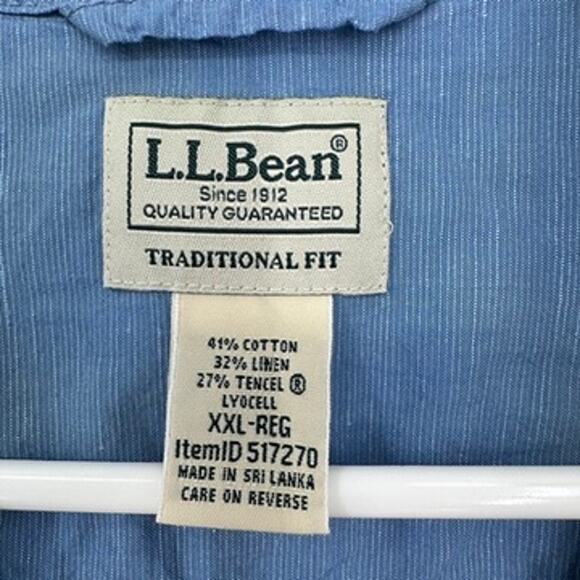 LL Bean Shirt Mens XXL Linen Blend Summer Gorpcore Lightweight Camping Hiking - Picture 6 of 10